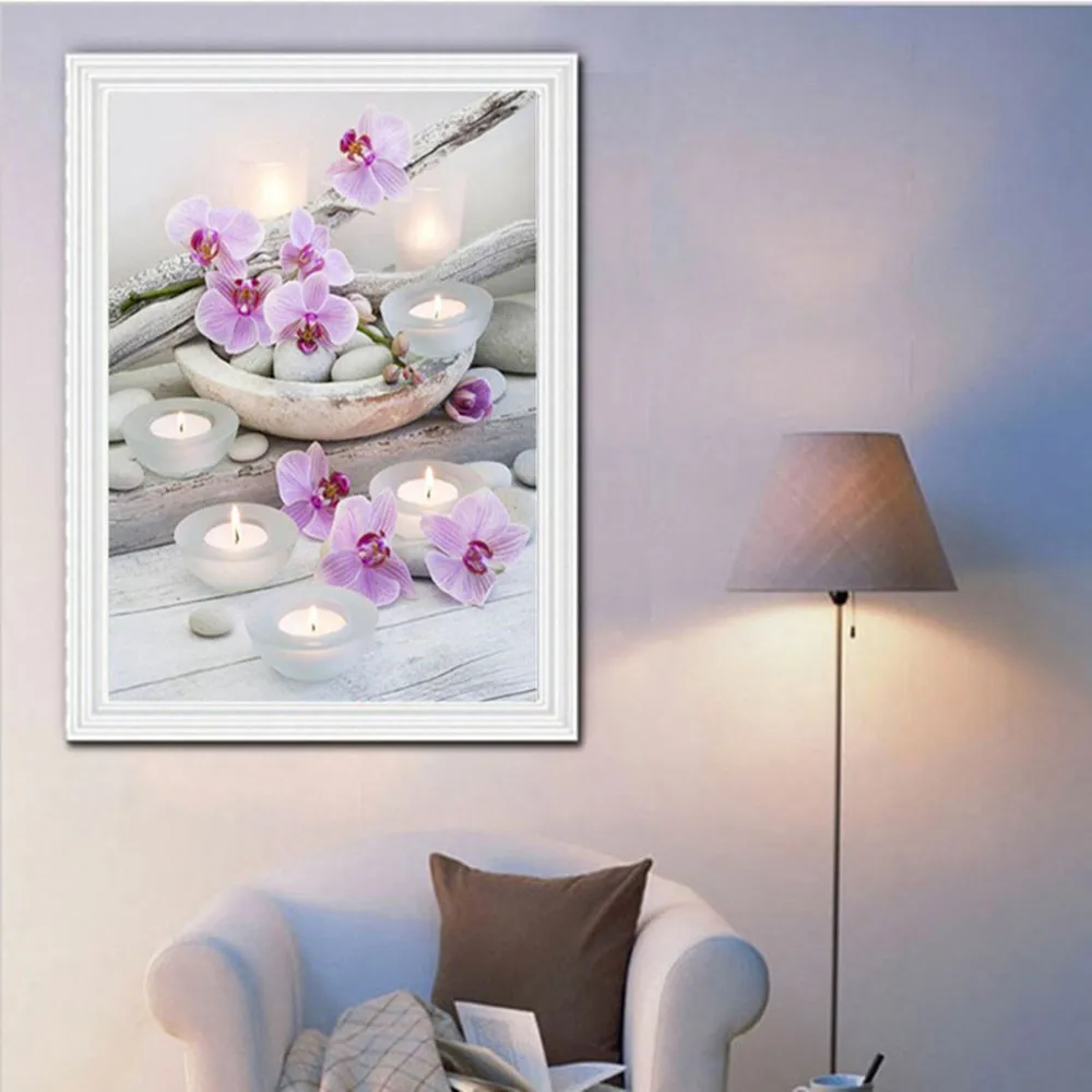 Chinese cross stitch Flowers 5D Diamond Embroidery DIY Craft Painting Cross Stitch Mosaic Home Decor Drop Shipping 2840