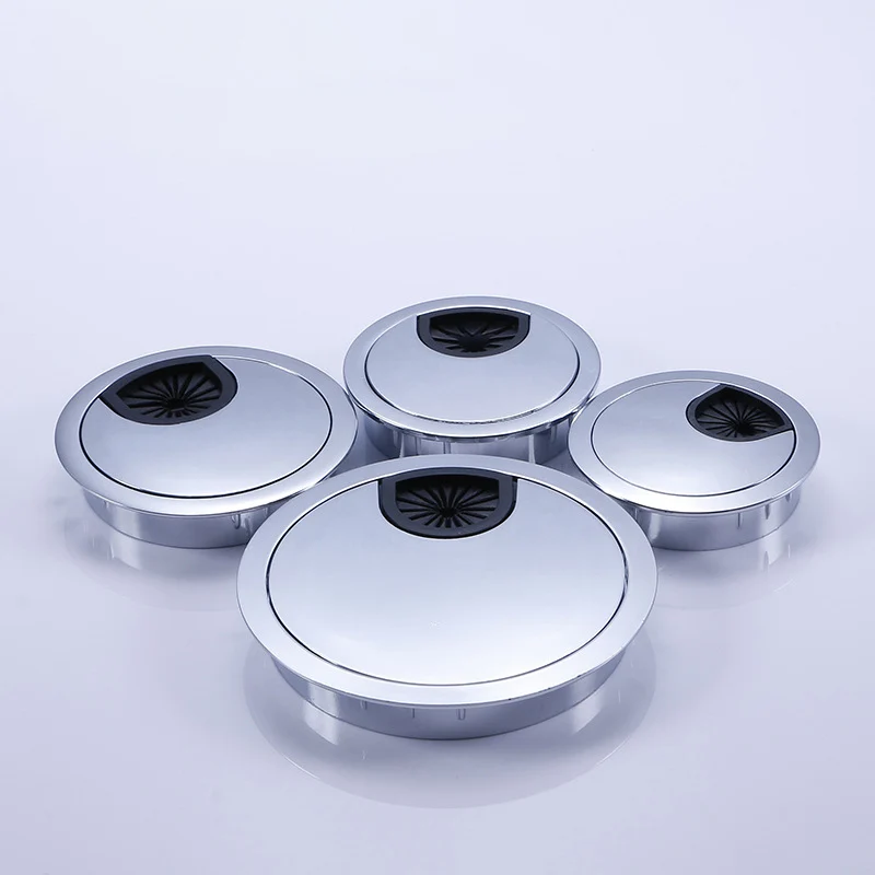 Desk Cable Hole Cover Zinc Alloy Base Table Wire Outlet Port