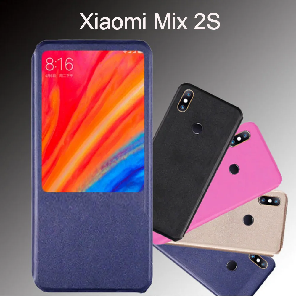 Xiaomi Mi Mix 2S case Mi Mix 2S cover Luxury Window View PU leather soft TPU case for Xiaomi Mix 2S cover Ultra thin flip cases Xiaomi Mi Mix 2S case Mi Mix 2S cover Luxury Window View PU leather soft TPU case for Xiaomi Mix 2S cover Ultra thin flip cases