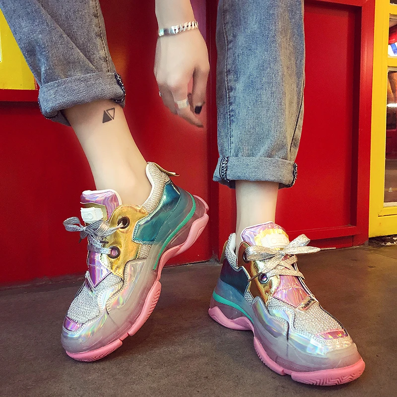 

Women Running Shoes Sport Shoes Woman Sneakers Comfortable Thick Soled Outdoor Autumn Athletic Gym Shoe Girl Platform Shoes