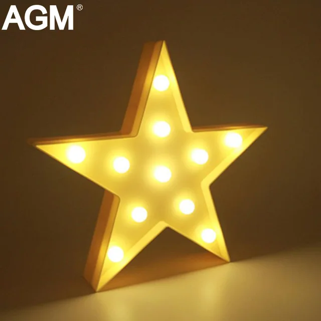 Agm Star Light Led Night Novelty Lamp Cute Marquee Letter Agm Star Light Led Night Novelty Lamp Cute Marquee Letter Battery Nightlight Wedding Christmas