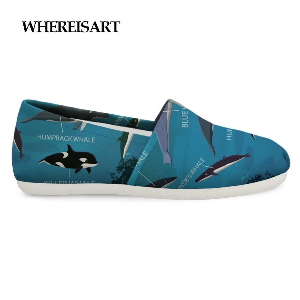 

WHEREISART Men Loafers in Men's Casual Shoes Whale Diagram Shoes Men Trendy Blue Flat Sneakers For Teen Boys Animals Print Shoes