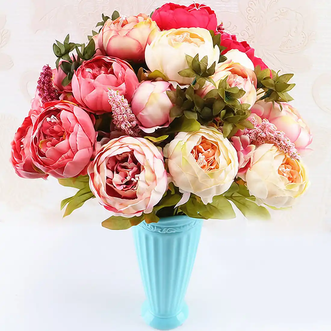 Fake Flowers European Vintage Artificial Peony Silk Flowers For