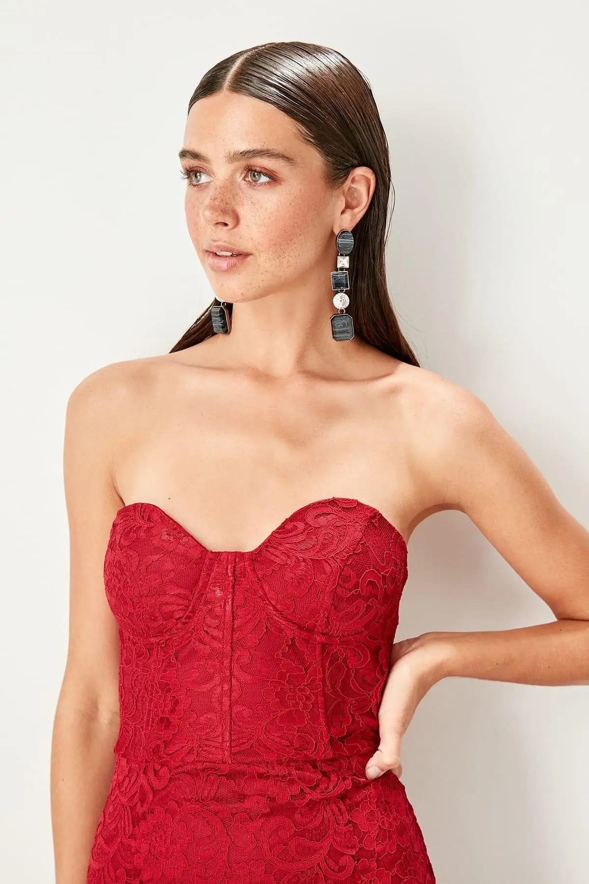 Trendyol Бордовое платье с кисточками TPRSS19UT0079|Платья| |