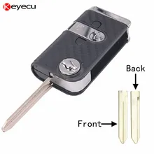 Keyecu Replacement Foldable Flip Remote Key Shell Case for TOYOTA Camry Corolla Scion RAV4,Carbon Fiber Covered,TOY47 Blade