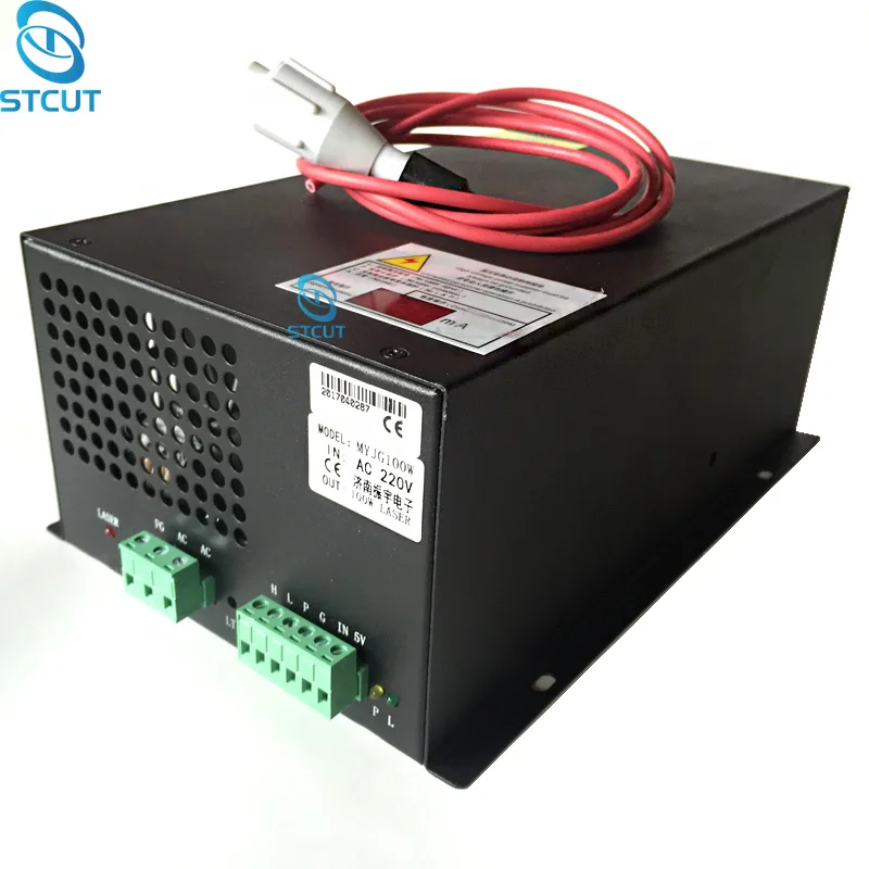 PSU MYJG-100W CO2 лазерный блок питания со светодиодный MA DIY гравировальный станок 80 Вт 100 Вт EFR Reci Weiju