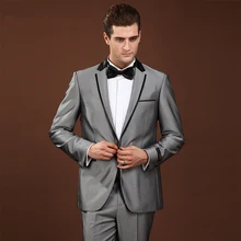 Последние конструкции пальто брюки Terno Slim Fit Для мужчин s праздничная одежда жениха Свадебный костюм серебристо-серый Костюмы для выпускного смокинг Для мужчин
