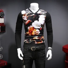 Яркий 3D с цветочным рисунком печати роскошный бархат свитер в стиле пэчворк осень качество pleuche мягкий удобный свитер мужчин M-3XL