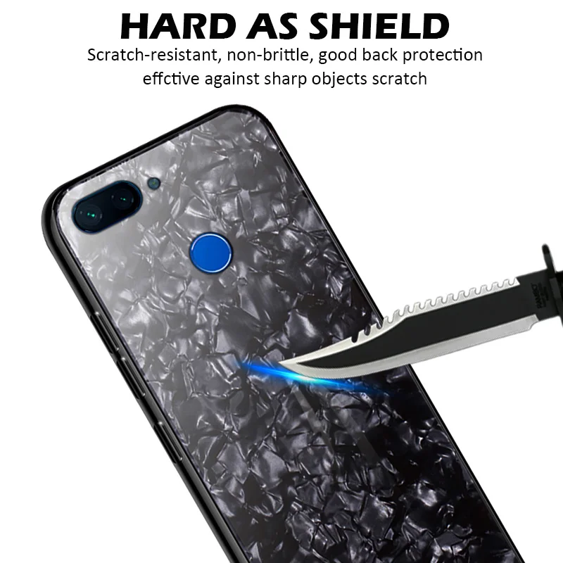 KXM1418_3_JONSNOW Tempered Glass Phone Case For Xiaomi Mi8 Lite Glossy Hard Back Cover Soft Silicone Edge for Mi 8 Lite Cases 6.26 inch