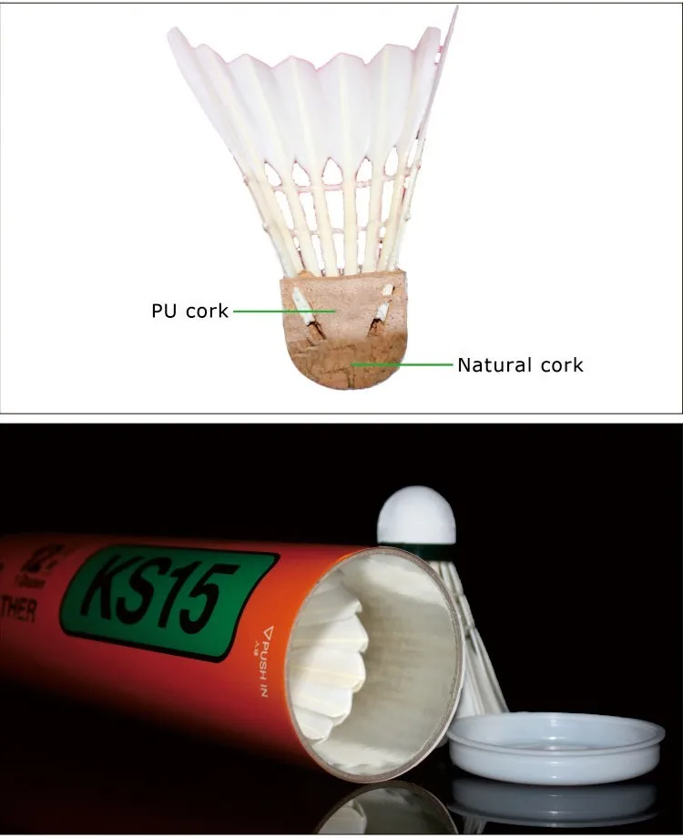 1 баррель касон Волан для бадминтона KS15 перо челнок петух гусиное перо мяч L711-1OLB
