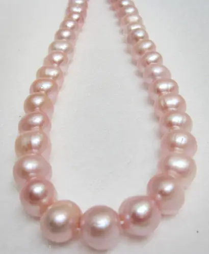 

11-12mm south sea genuine light pink nuclear near round pearl necklace ^^^@^Noble style Natural Fine jewe SHIPPING (C0309)