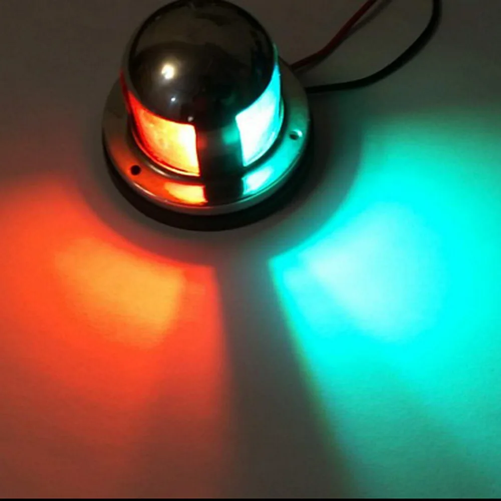 

BUYBAY Brand Stainless Steel Yacht lights 12V LED Bow Navigation Light Red Green Sailing Signal Light for Marine Boat Yacht