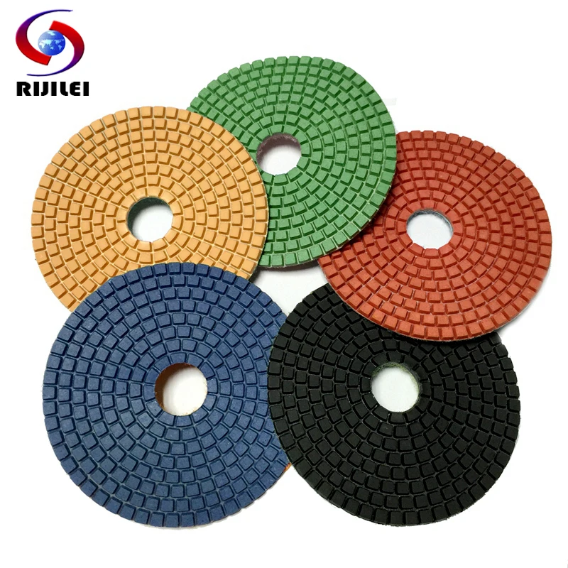 US $20.20 Rijilei 10 PiecesLot 5 Inch Diamond Polishing Pad Wet Granite Polishing Pads 125mm Diamond Polishing Pads Marble Concrete 5ds1