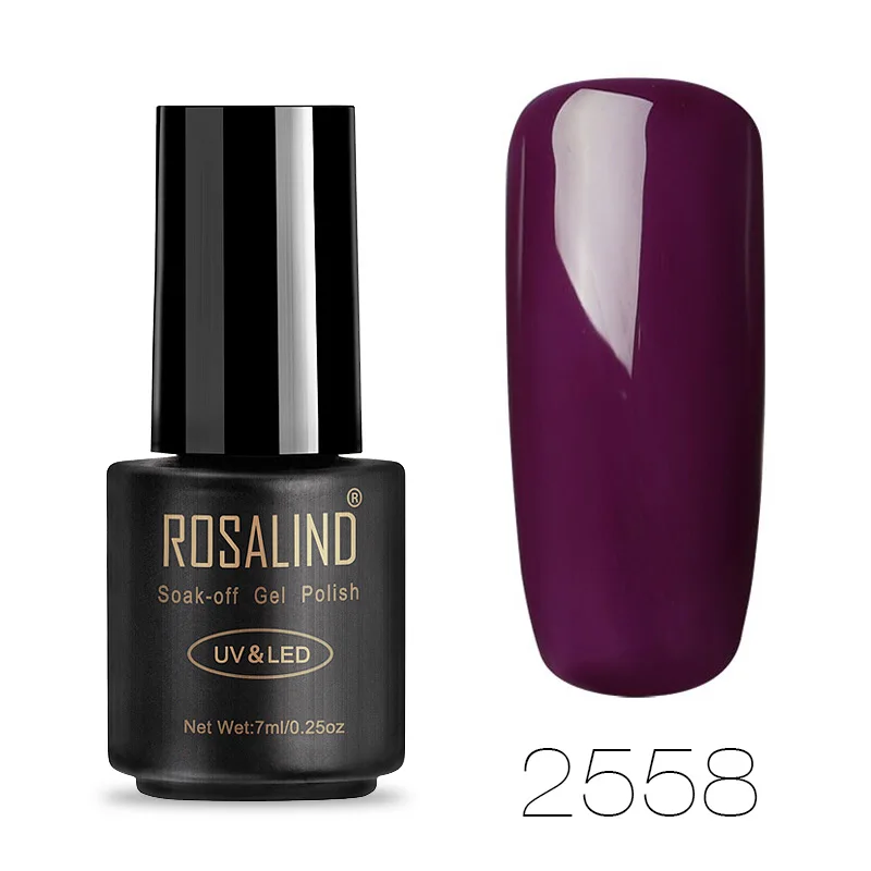 Гель-лак ROSALIND, Ультрафиолетовый Гибридный гвоздь, искусство маникюра, наращивание ногтей, 7 мл, Полупостоянный Праймер, гель для ногтей - Цвет: 2558