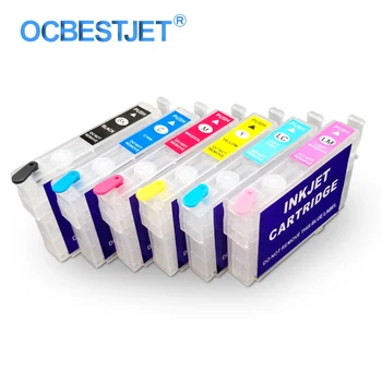 

6Colors/Set T0771-T0776 T0771 Refillable Ink Cartridge With Chip For Epson Stylus Photo R260 R280 R380 RX580 RX595 RX680