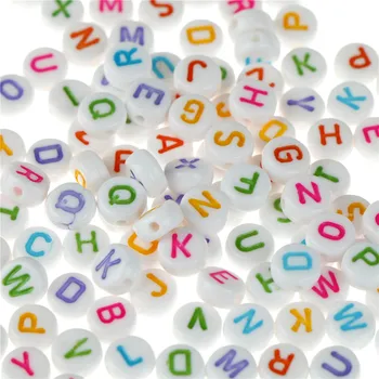 

100pcs Letter Beads DIY Accessories for Child Alphabet Bead Handmade Material Acrylic Digital English Alphabet Beads Bag Acc