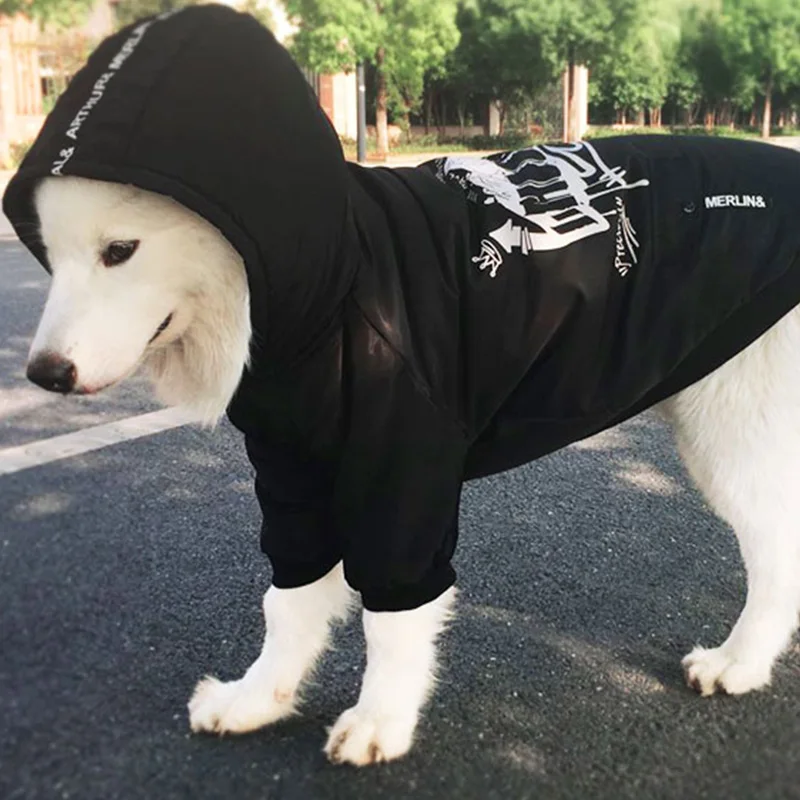 S-7XL Одежда для собак, Маленькие Средние пальто для собак крупных пород, осенняя и зимняя одежда для собак Samoye Teddy, модная спортивная куртка с граффити