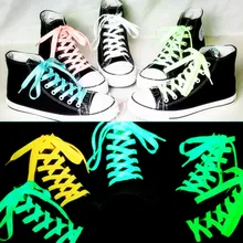 1 пара 80 см Спортивные Светящиеся шнурки светится в темноте ночной цвет флуоресцентные шнурки спортивные плоские шнурки горячая распродажа