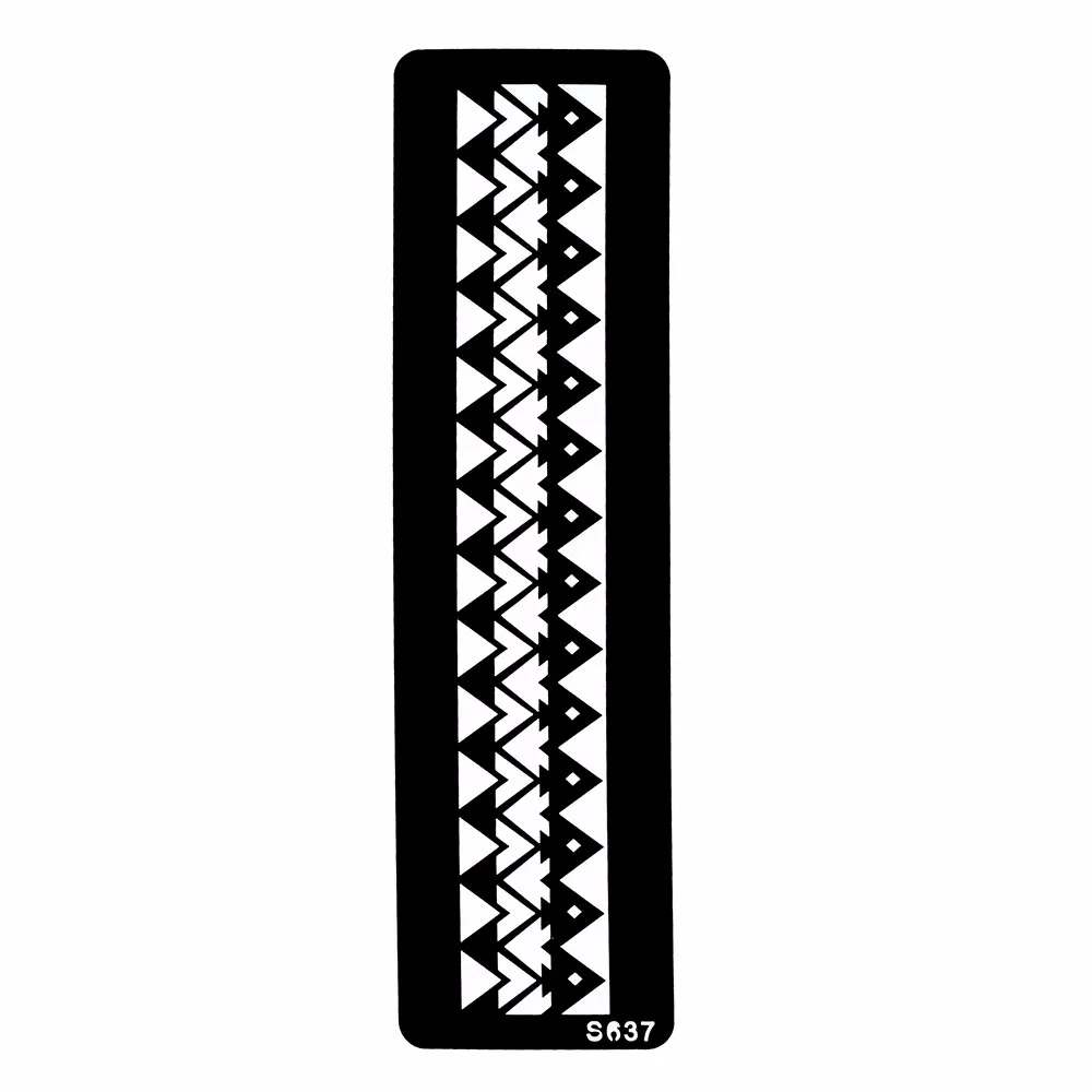 1 Piece Women Body Art Paint Tattoo Henna Stencil Stripe Pattern Design Indian Tattoo Template Paste Sexy Product Temporary S637