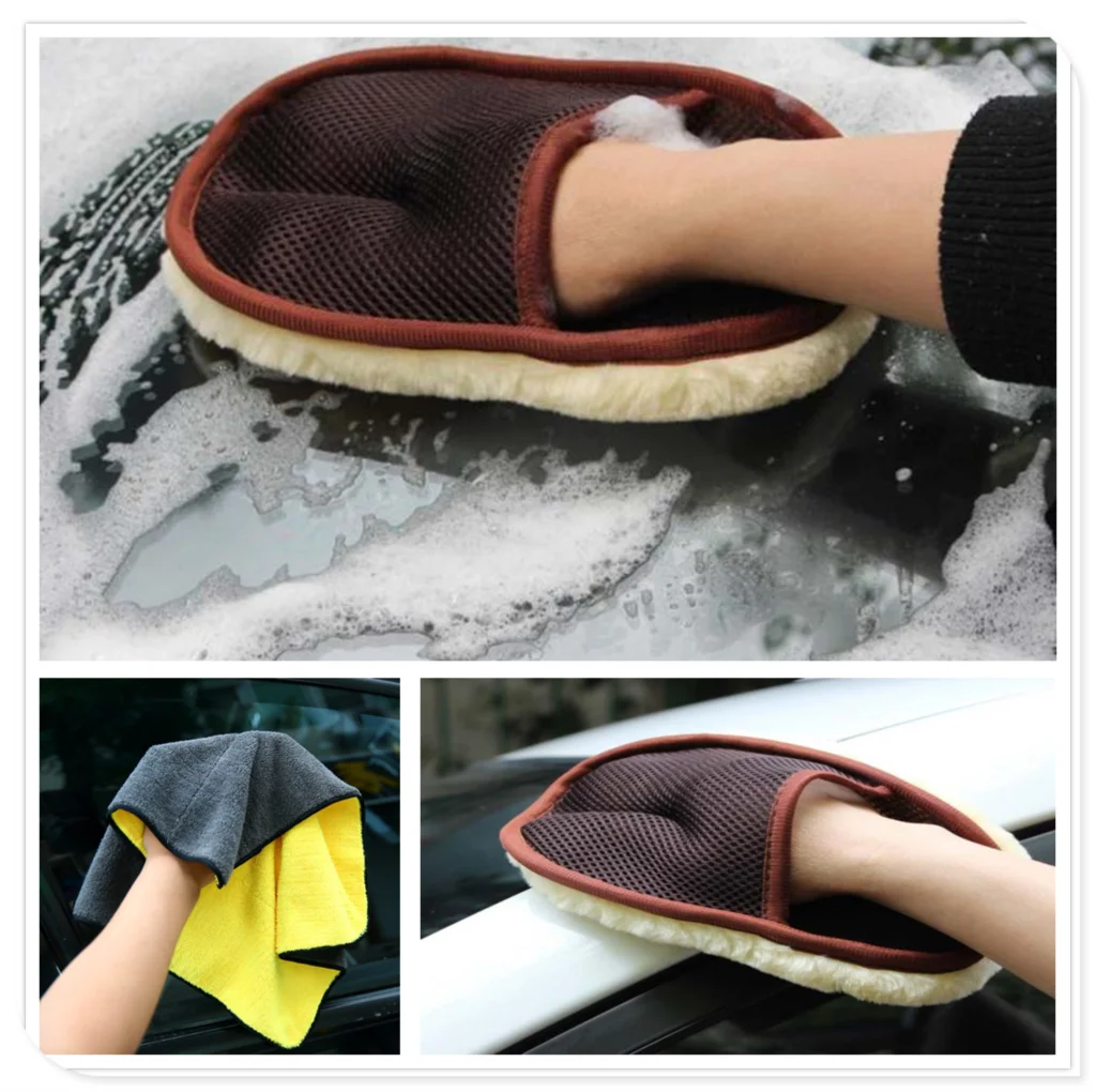 

Car Styling wool Washing Gloves Cleaning Washer Cloth Towel FOR Toyota V Hilux Land Cruiser Avanza Carina Celica Corona