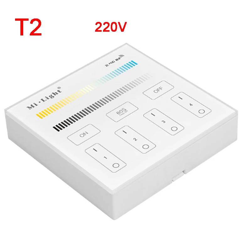 T2 220V Miboxer 220 В PL2 40 Вт цветовая температура led панель свет драйвер 2,4 г CCT Смарт панель Пульт дистанционного управления B2/T2/FUT091/FUT006/FUT007 - Цвет: T2 220V