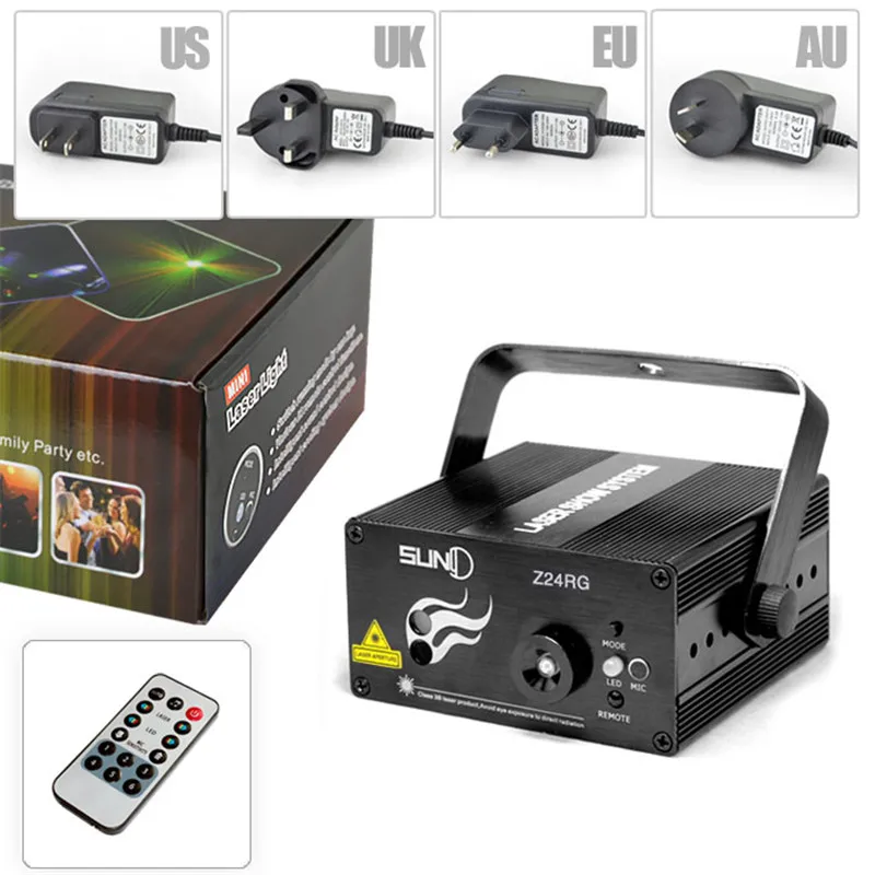 

3 Lens 24 Patterns Club Bar RG Laser BLUE LED Stage Lighting DJ Home Party 200mw show Professional Projector Light Disco