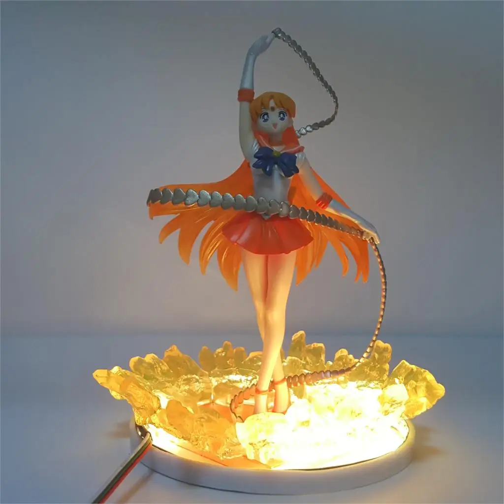 Sailor Moon Venus Minako Aino Led 3D Night Light DIY Set Sailor Venus Figure Decoration Table Lamp Remote Control Flash Lampara