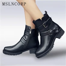 plus size 34-43 New Fashion European Style Black Ankle Boots Flats Round Toe Buckle Zip Martin Boots Genuine Leather Women Shoes цена plus size 34-43 New Fashion European Style Black Ankle Boots Flats Round Toe Buckle Zip Martin Boots Genuine Leather Women Shoes цены онлайн