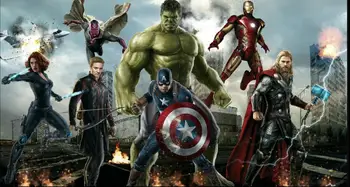 

Avengers Super Heroes Hulk Captain plane America Fighting backdrops Vinyl cloth High quality Computer printed wall Background