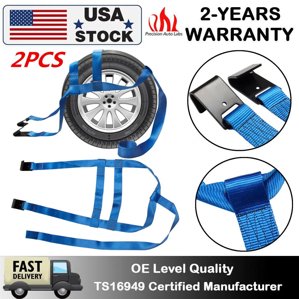 

Car Basket Straps Adjustable Tow Dolly for Wheel Net Set Flat Hook Yx2