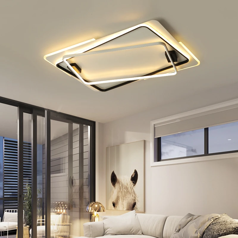 

Rectangle Remote Controller Modern Led Ceiling Lights For Living Room Bedroom Study Room Round Dimmable Ceiling Lamp Fixtures