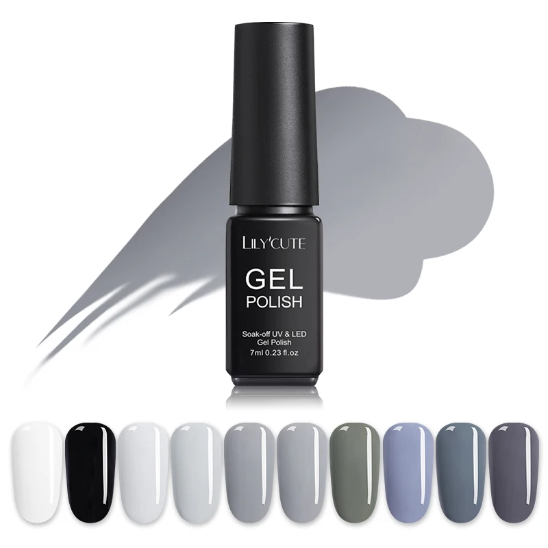 

LILYCUTE Grey Series 5ML UV Gel Nail Polish Soak Off Long Lasting Nail Art Gel Varnish Manicure Pedicure Salon Supplies