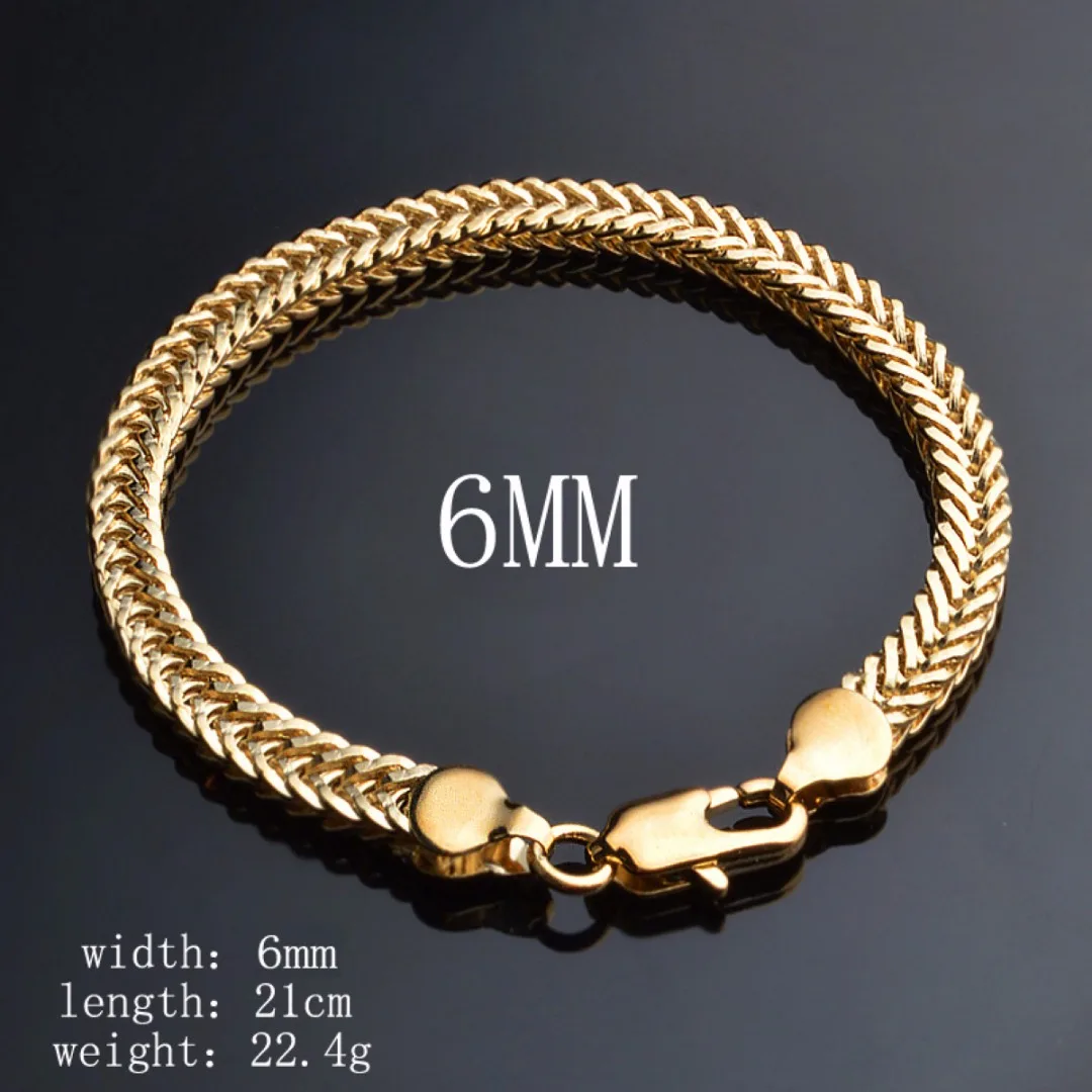 Womens Men 18K Yellow Gold Plating Bracelet Bangle Fashion Luxury Jewelry