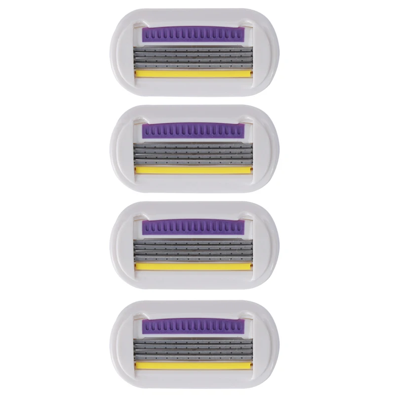 Профессиональный Для женщин бритвы и 1/4/8 шт. лезвие бритвы 4 Слои лезвиями для бритвенного станка Совместимость безопасности острое Сменные прямые волосы