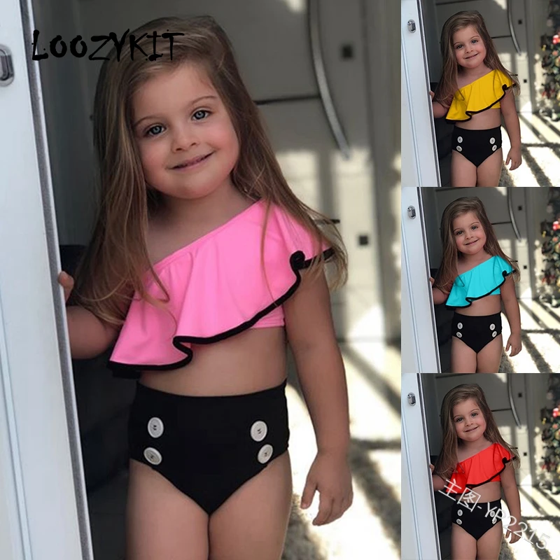 

Loozykit 2019 Baby Kids Girl Swimwear Summer Child Two Piece Swimsuit For Water Sports Bikini Swim Dress Beach Bathing Costume