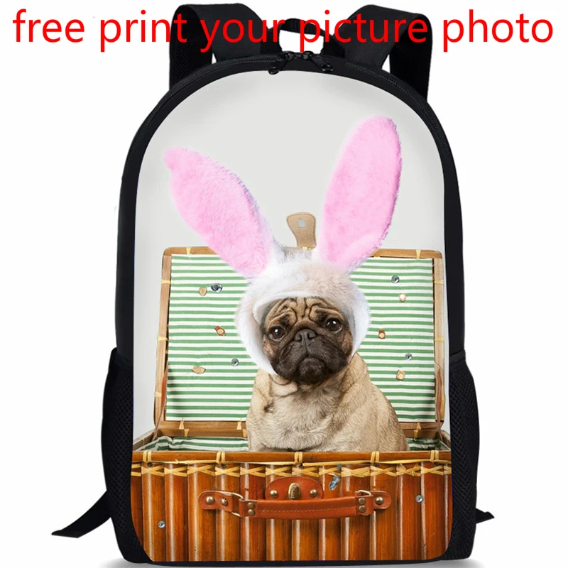 

picture photo free design custom 3D renderings travel bag large capacity backpacks puppies pet dogs pattern customized backpack