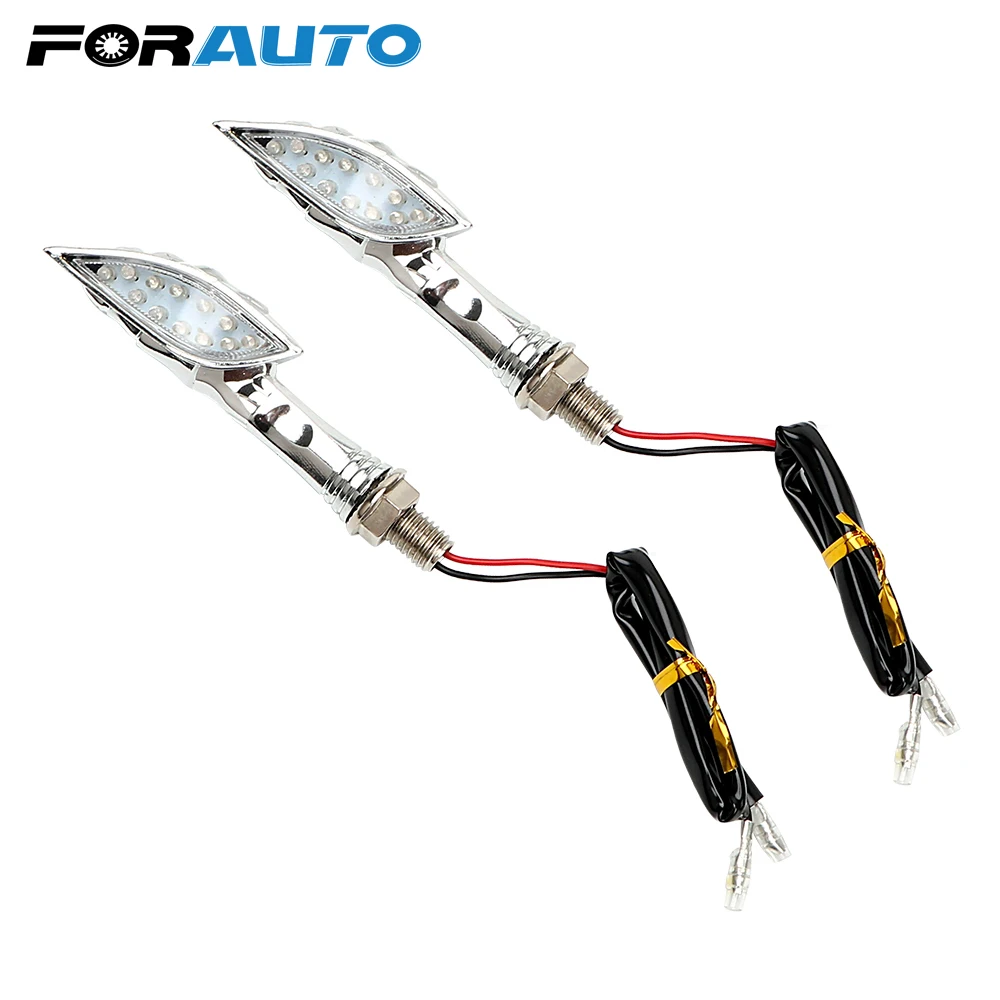 

FORAUTO 2pcs/Set LED Motorcycle Turn Signal Light Moto Blinker Lamp Turn Indicators Skull Hand Amber Lights