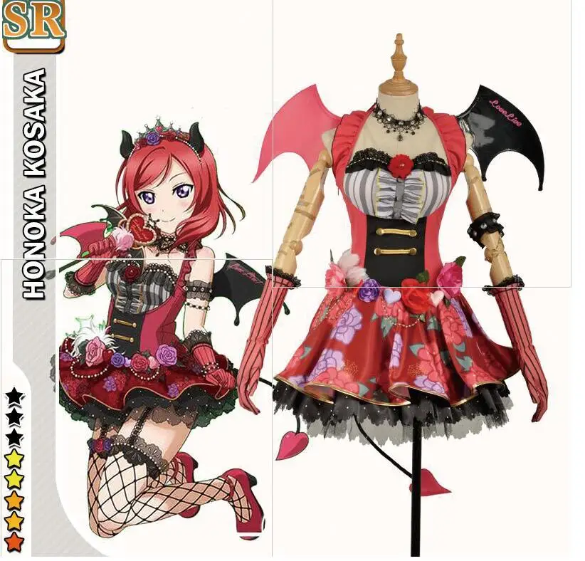 

2019 Anime Love Live! Nishikino Maki Valentine Day Lolita Maid Dress Uniform Cosplay Costume Full set in stock Free Shipping