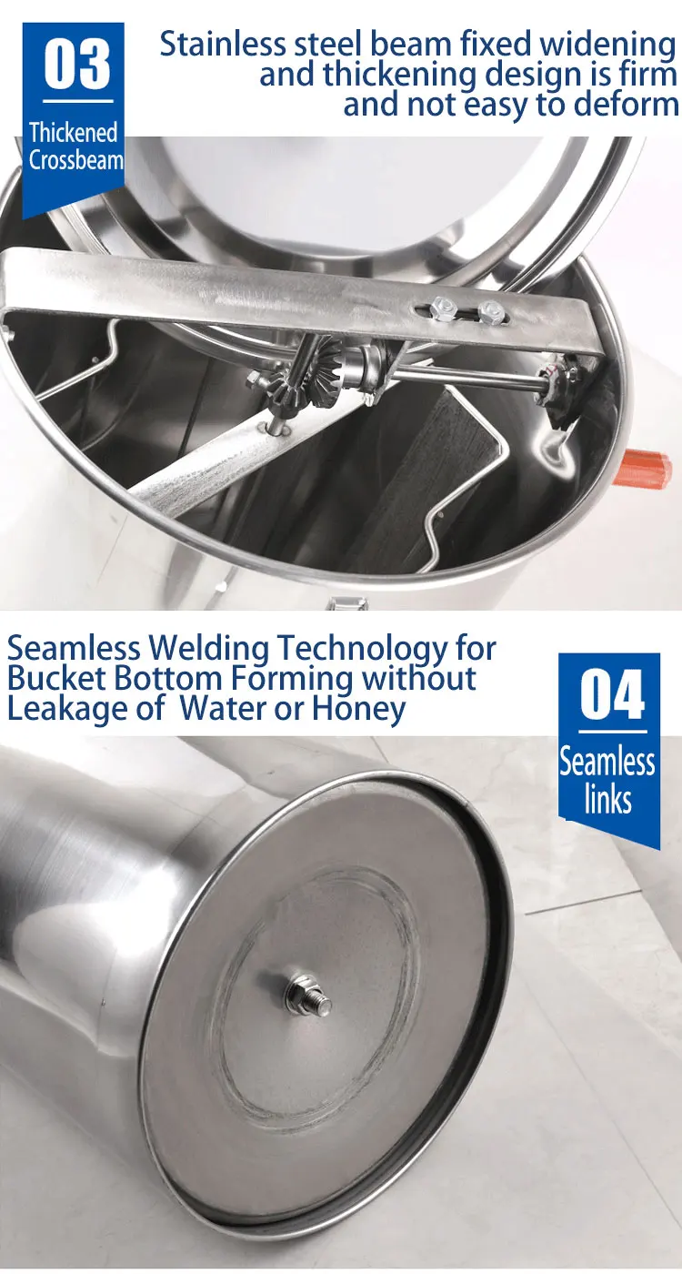 thicken Stainless Steel beekeeping equipment and tools high efficiency beekeeper extractor 3 Frame Manual Honey Extractor