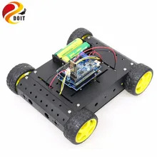 Wi-Fi/Bluetooth/PS2 RC 4wd Смарт шасси автомобиля Kit UNO R3+ мотор драйвер платы для Arduino DIY Дистанционное Управление робот