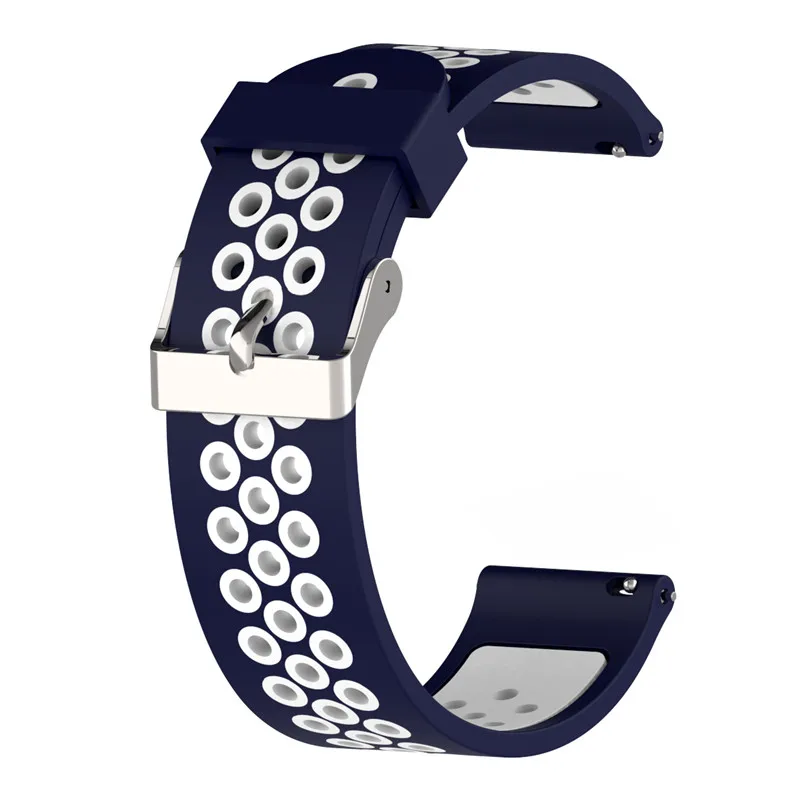 20 мм силиконовый ремешок для Huami Amazfit Bip Bit GTR 42 мм/samsung gear Sport Galaxy Watch/для huawei Watch 2/Weloop band - Цвет: blue white
