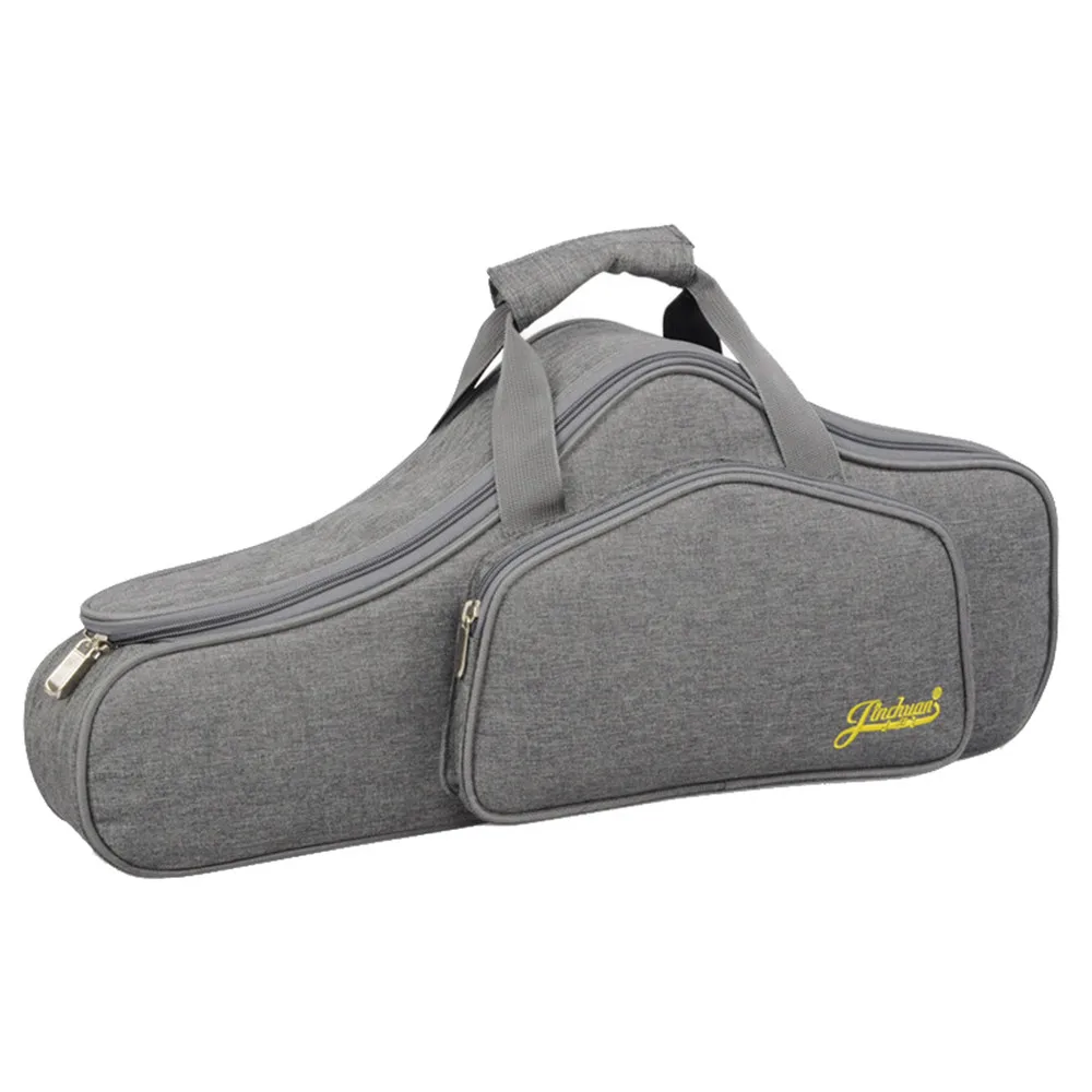 Портативный водостойкий альт саксофон сумка для саксофона Чехол 15 мм утолщенная мягкая двойная молния с регулируемым плечевым ремнем карман - Цвет: Gray