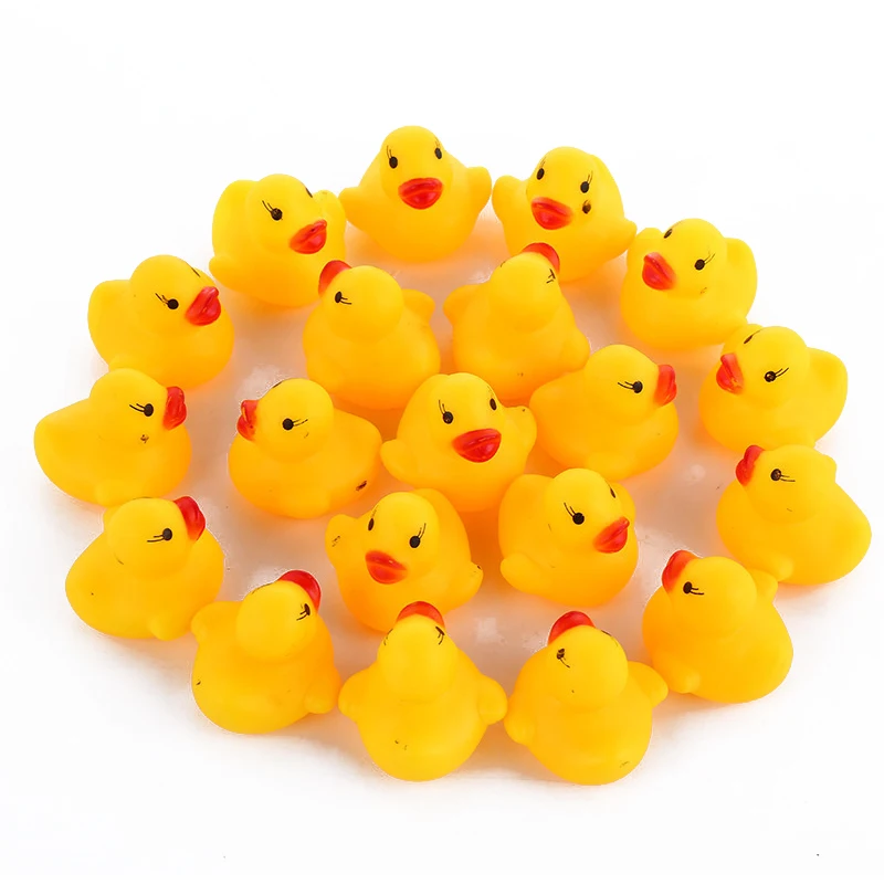 10pcs/lot Cute Baby Kids Squeaky Rubber Ducks Bath Bathe Room Water Fun