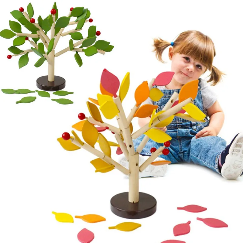 

Kids Educational Wooden Tree Splicing Toys for 1-6Y Children Montessori Education Develping For Kids Birthday Gift
