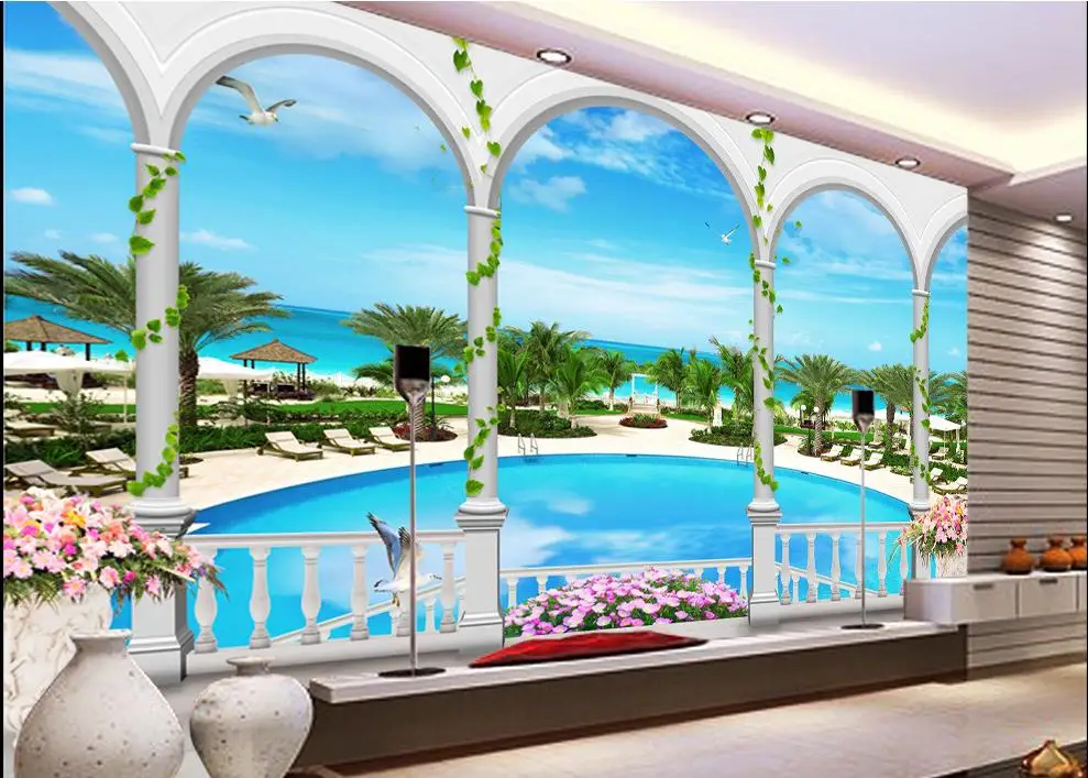 3d wall panel customized 3d wallpaper walls Swimming pool 3d wall panel customized 3d wallpaper walls Swimming pool