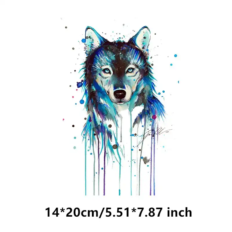Wolves 3D Letters Prints Sew-on Shirt Canine Wild Animal Patch Wolf DIY Applique