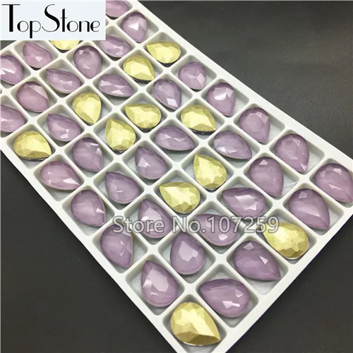 TopStone мокко стеклянный кристалл в форме слезы причудливый Камень 10x14 мм 13x18 мм 20x30 ММ Pointback Drop Стразы разных цветов - Цвет: violet