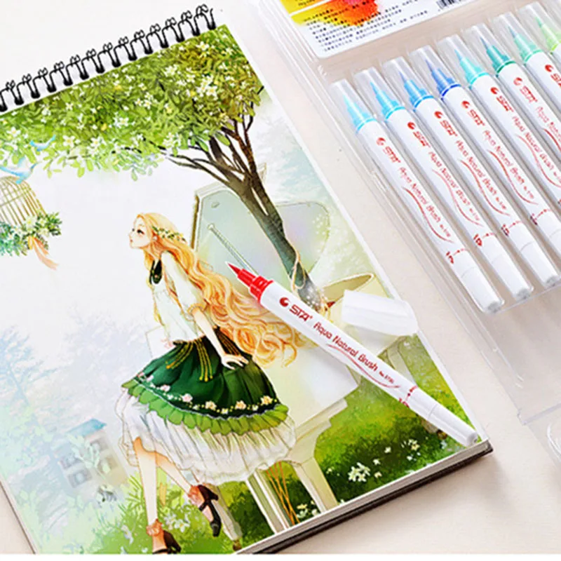 

12/24/36 Colors Watercolor Art Marker Pens Set Paint Soft Brush Fineliner Pen For Drawing Painting School Art Supplies 04361