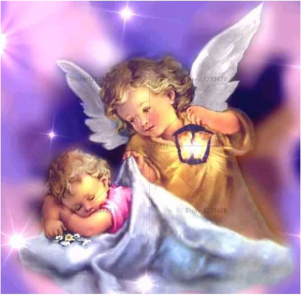 

New 5D Diamond embroidery religion Diy diamond painting mosaic angel baby cross stitch square rhinestones needlework wall decor