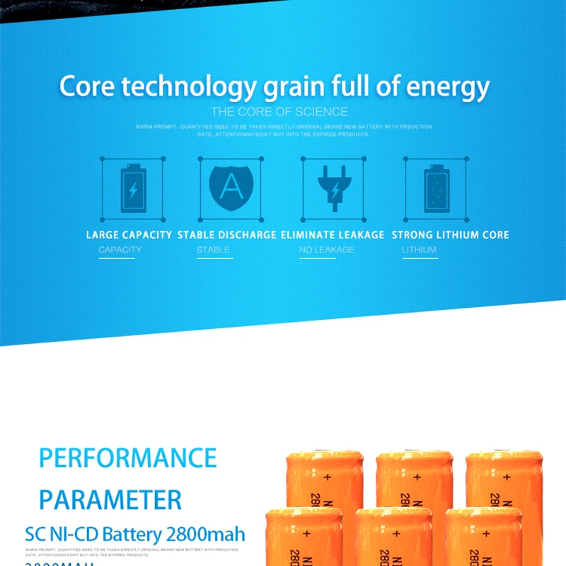 12 шт 22*42 мм Sub C SC аккумуляторная батарея 1,2 V 2800mAh NI-CD батареи с PCB для электронных инструментов оранжевый